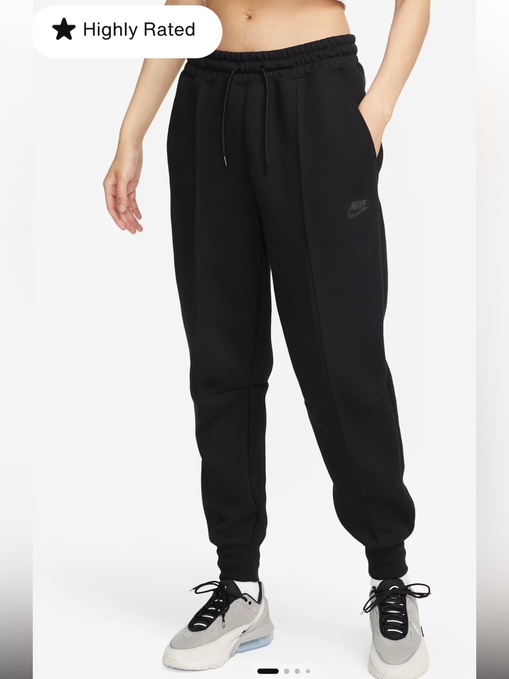 Nike Women's Black Fleece Joggers with Elastic Waist